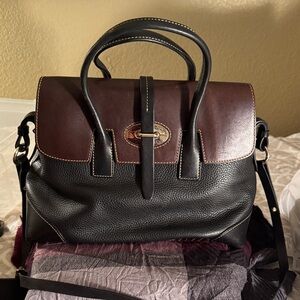 Dooney & Bourke Black and Brown Leather Shoulder Bag